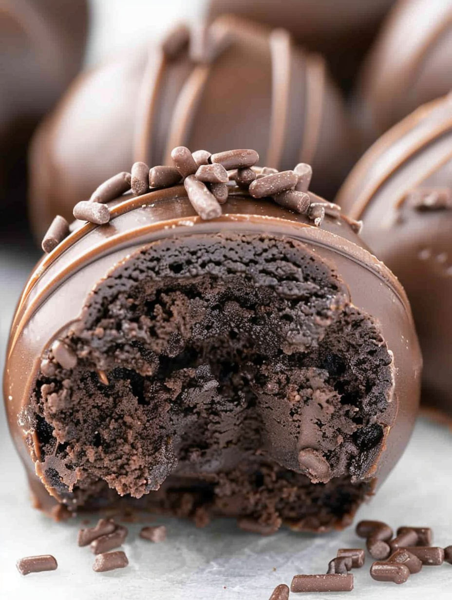 A chocolate cake with a bite taken out of it.