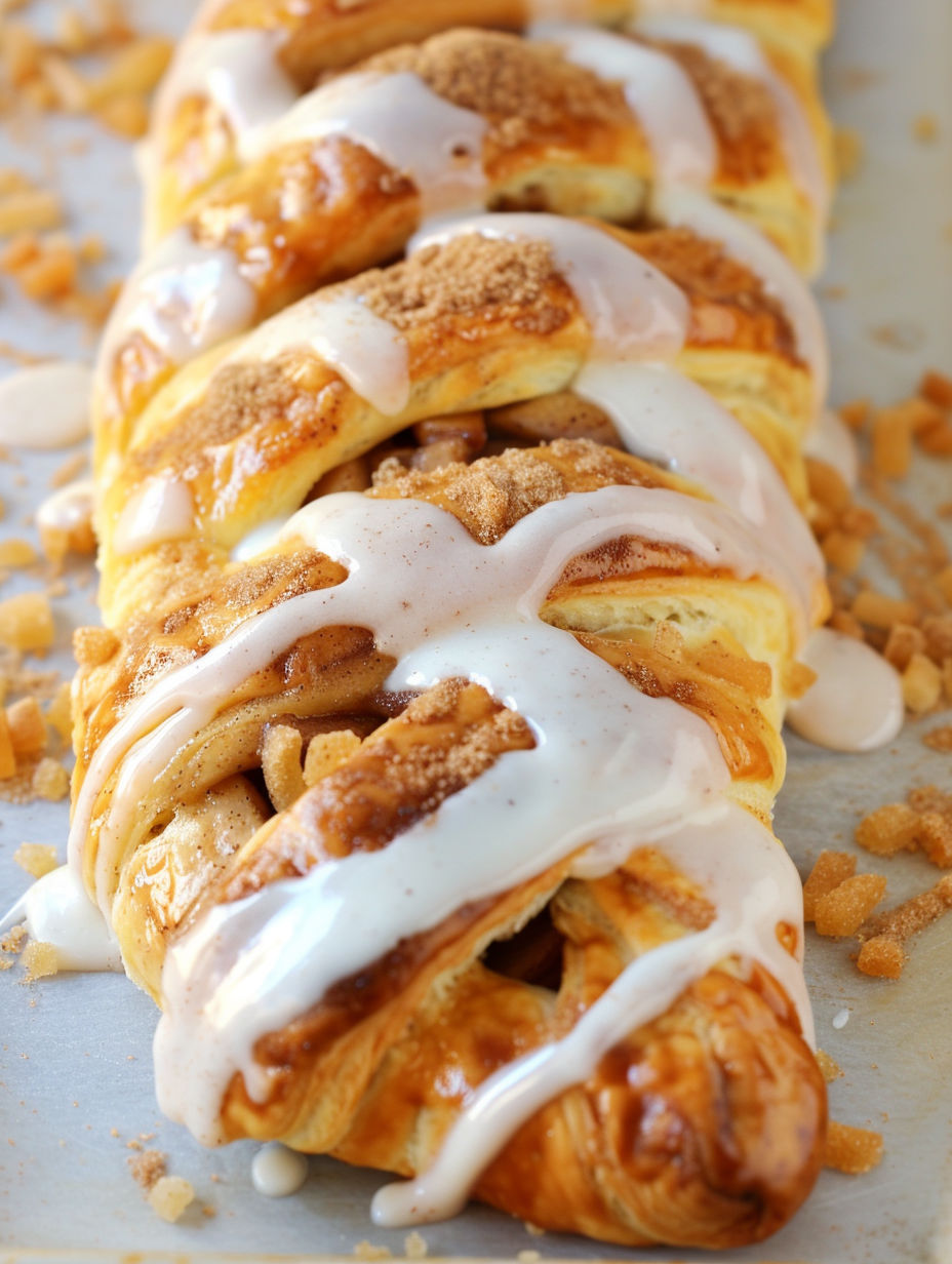 A pastry with a cream cheese filling.