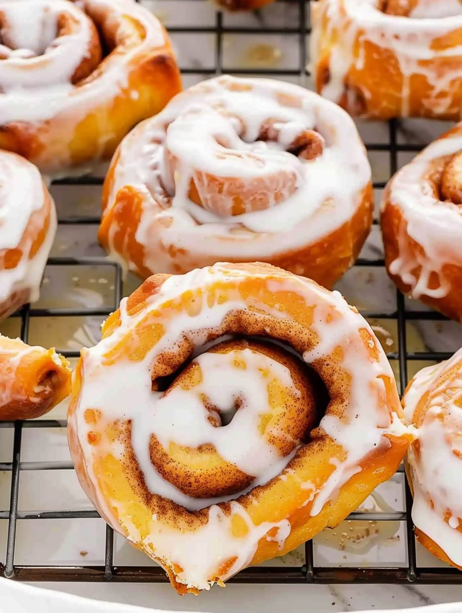 A tray of cinnamon rolls.