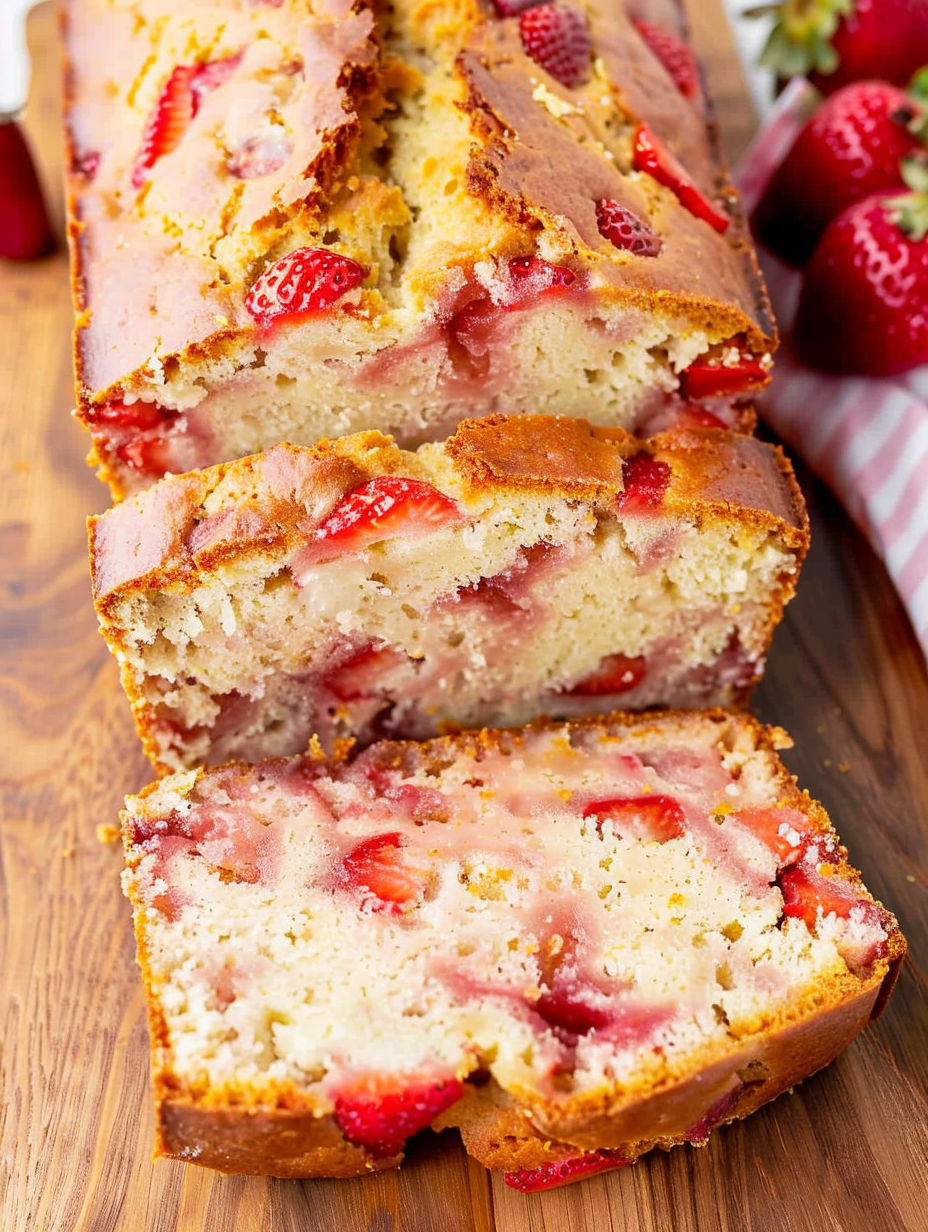 A slice of strawberry bread.