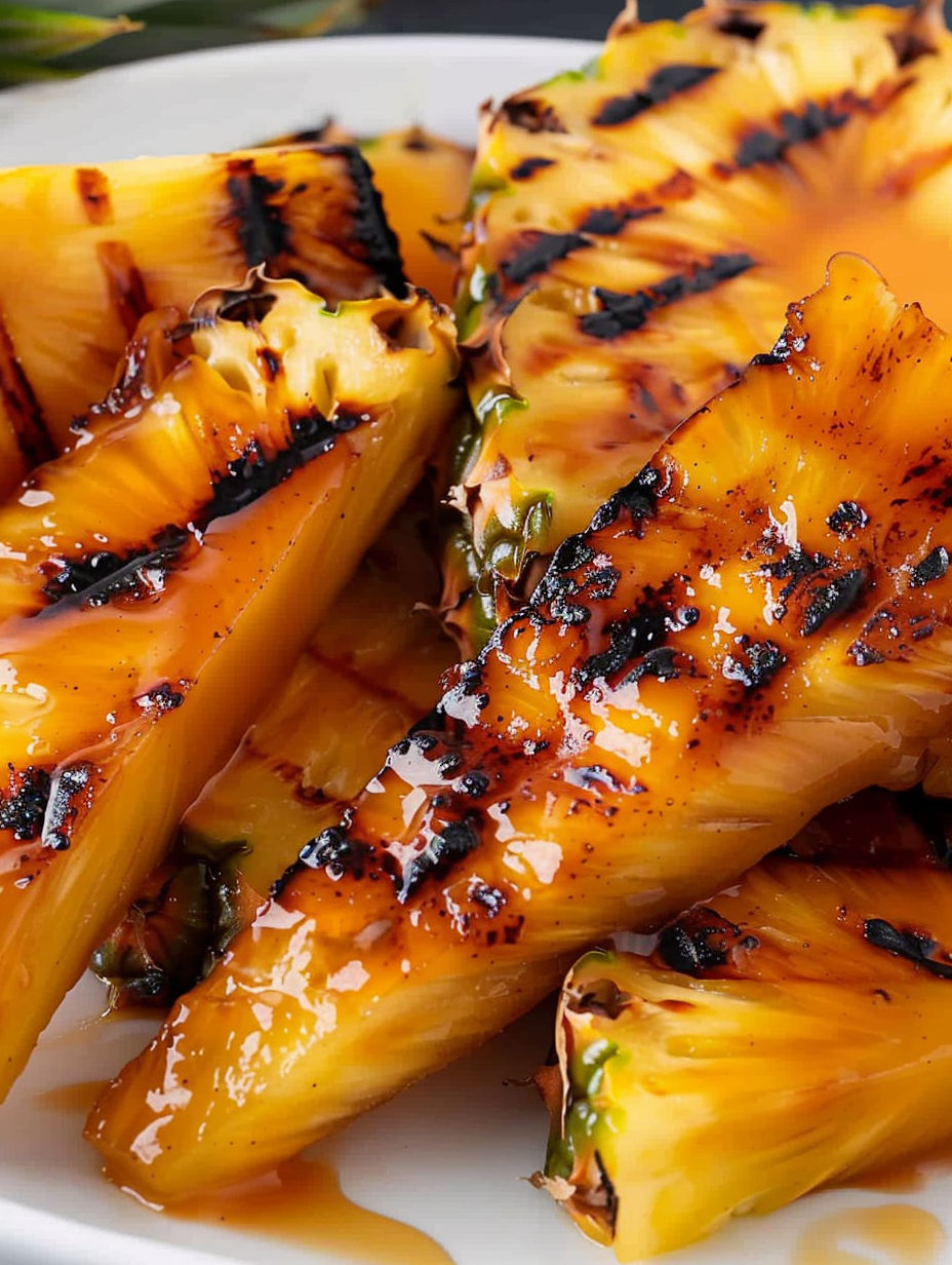 Brown sugar grilled pineapple slices.