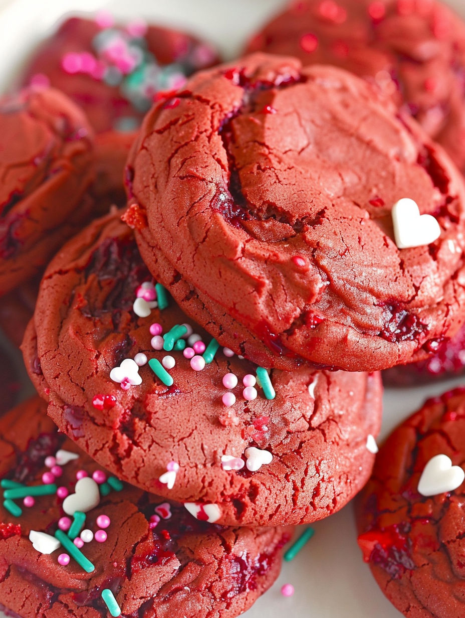 Red velvet cake mix cookies.