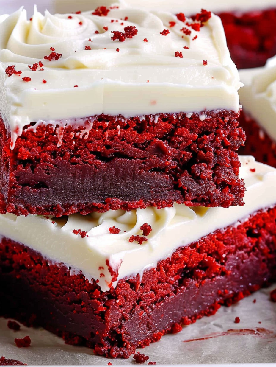 A slice of red velvet cake.