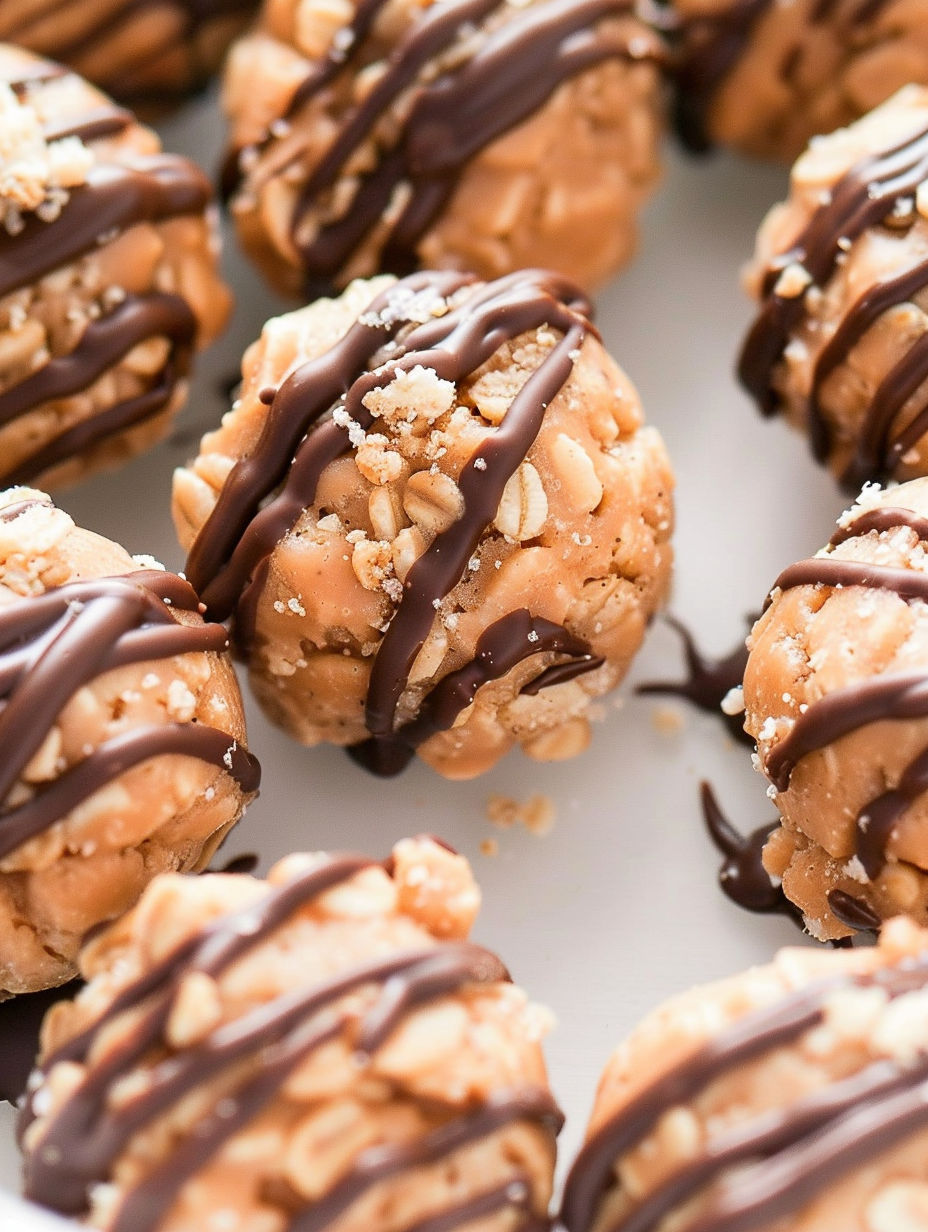 A plate of chocolate covered peanut butter balls.