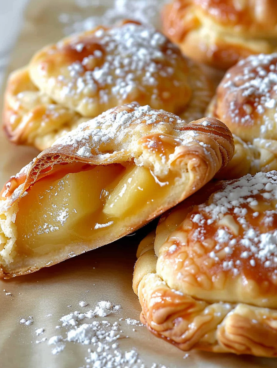 A pastry with a filling of apple and quark.