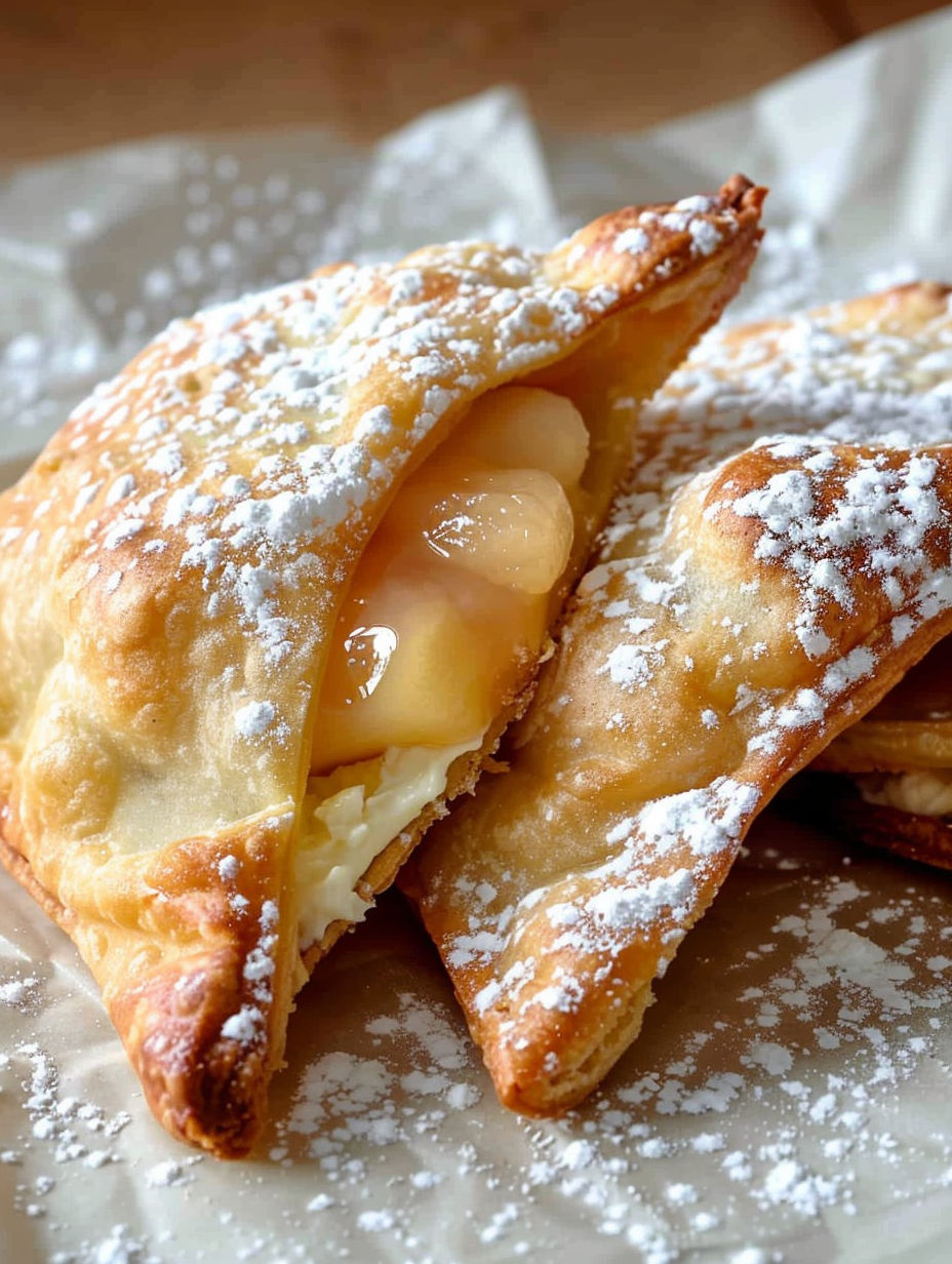 A pastry with a filling of quark and apple.