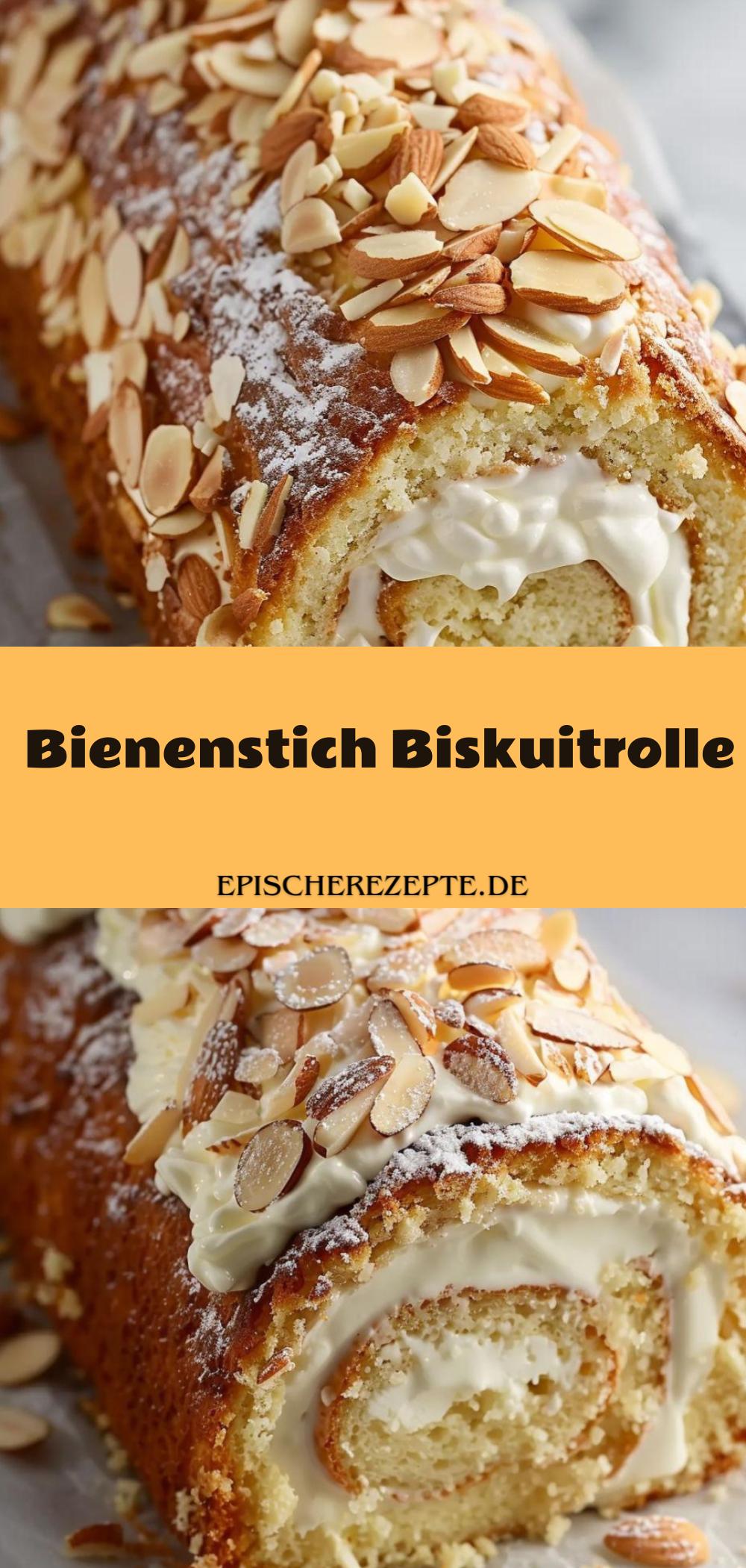 Template of Bienenstich Biskuitrolle