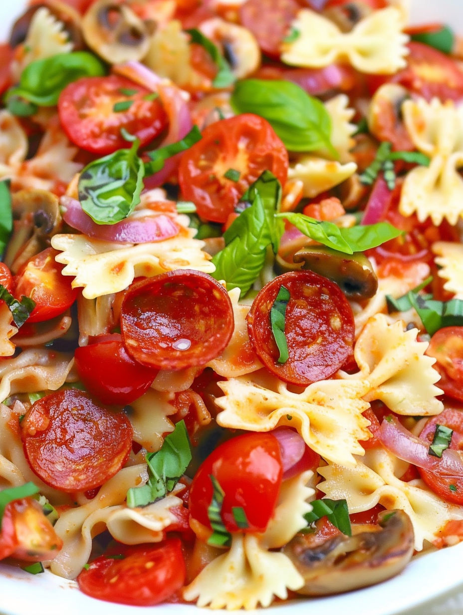 A close up of a pizza with tomatoes and basil.