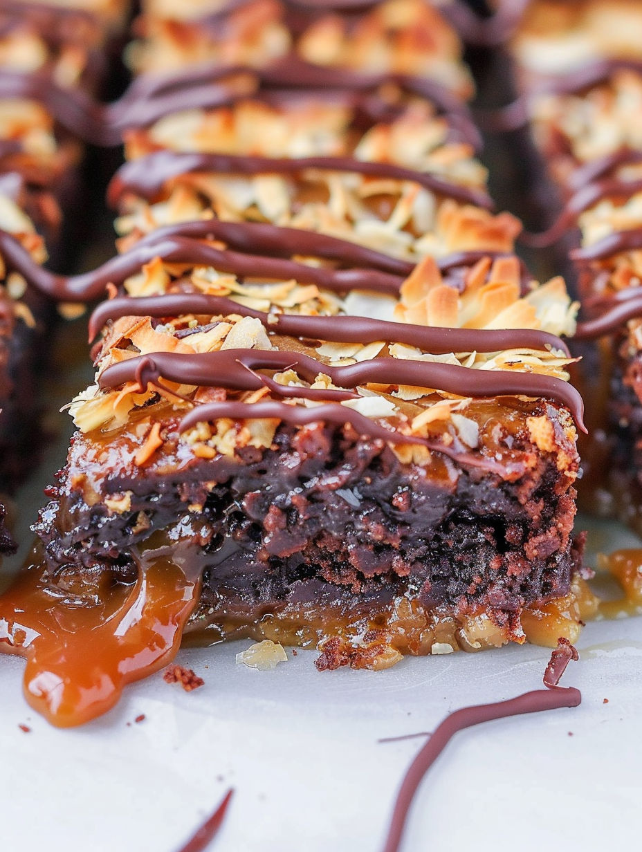 A close up of a piece of chocolate cake with chocolate drizzle.