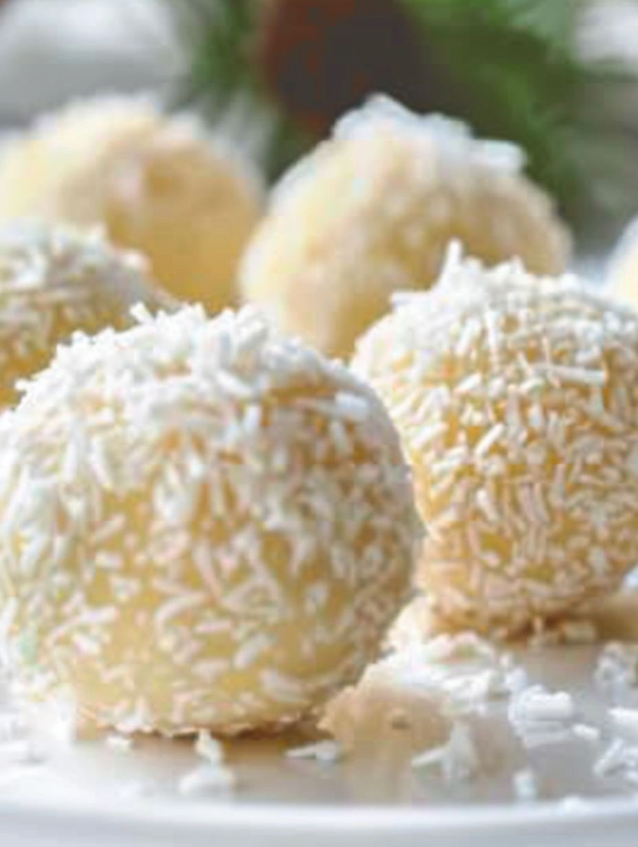 Coconut Eggnog Truffles.