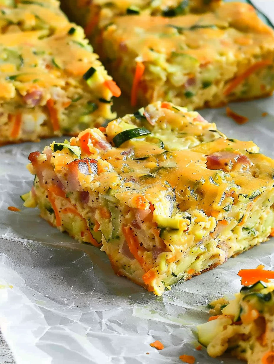 A slice of Australian zucchini casserole.