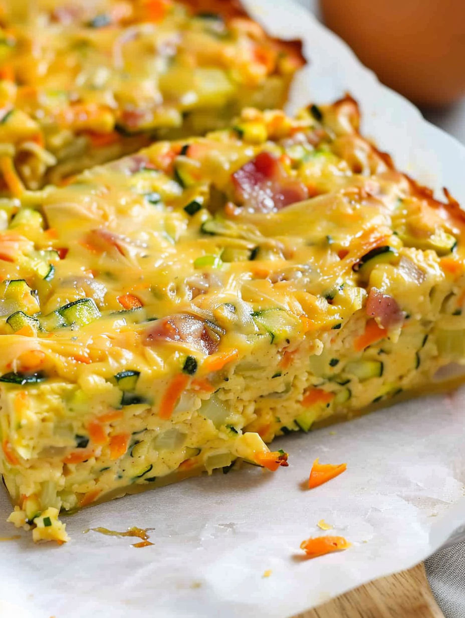 A slice of zucchini pie.