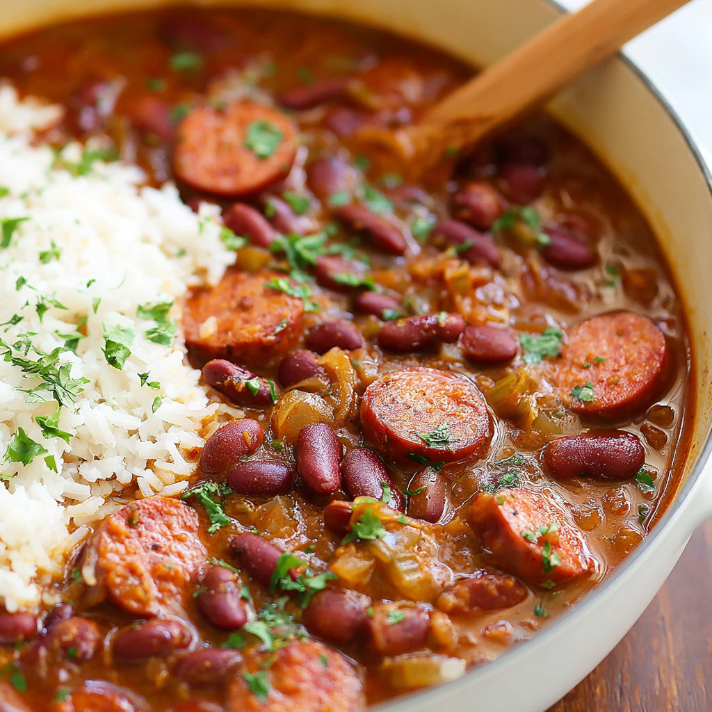 A bowl of red beans and rice.