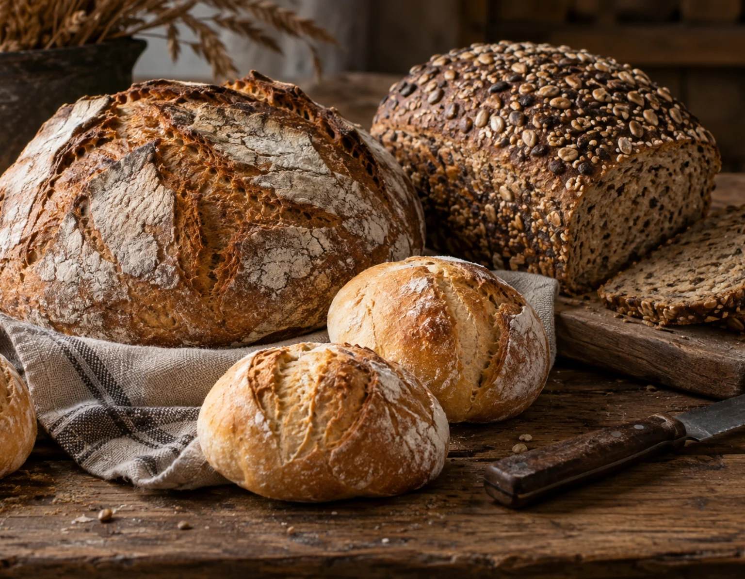 Frisch gebackene hausgemachte Brote