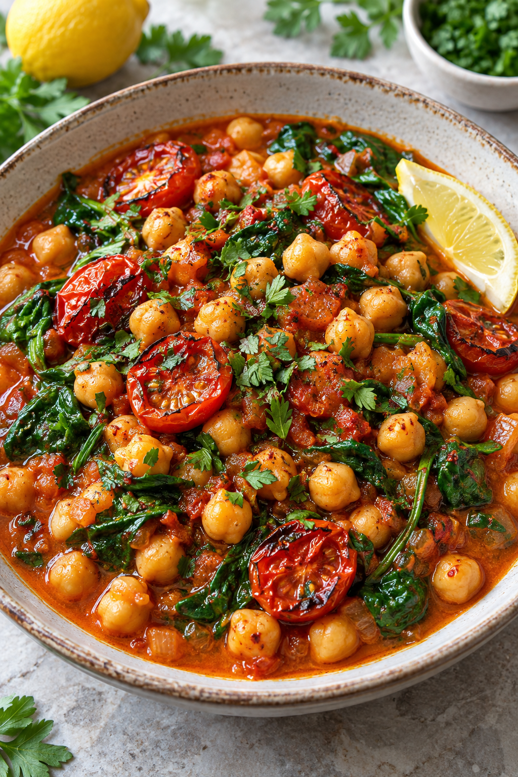 Harissa-Kichererbsen-Eintopf – würziges veganes Rezept