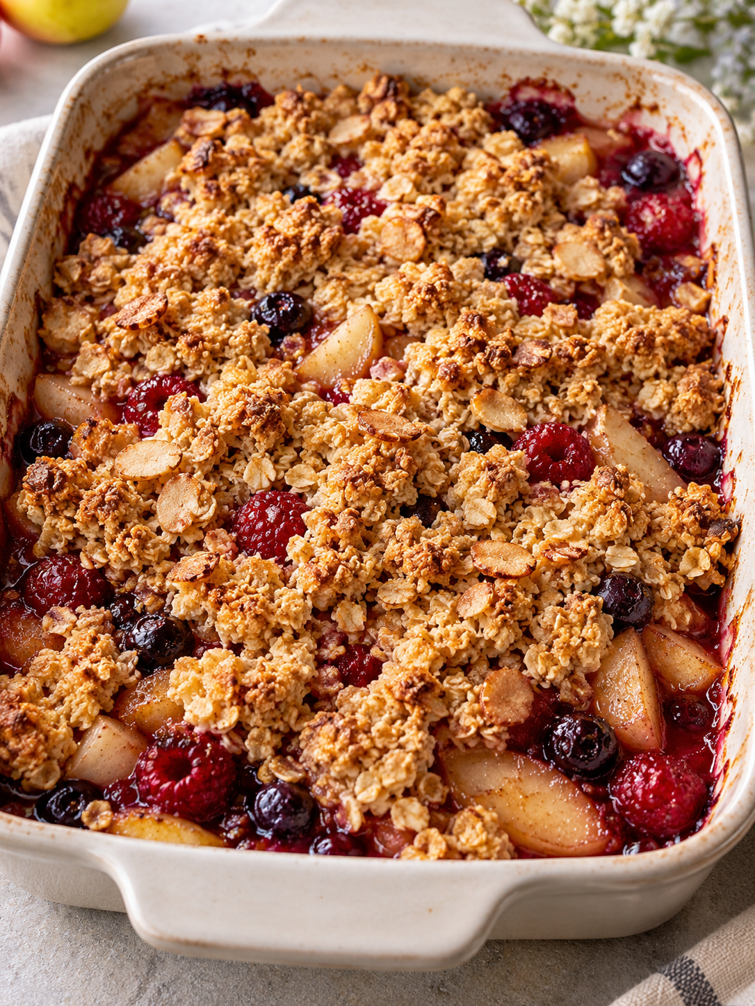 Obst-Crumble saftig und knusprig – Rezeptübersicht