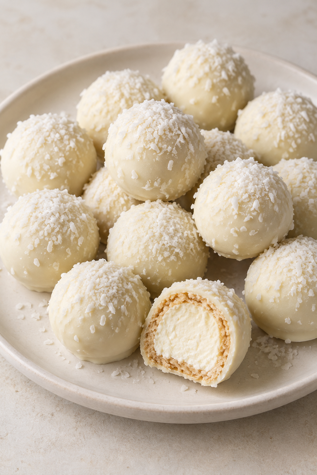No-Bake-Käsekuchen-Kugeln mit Keks-Hülle und cremiger Füllung