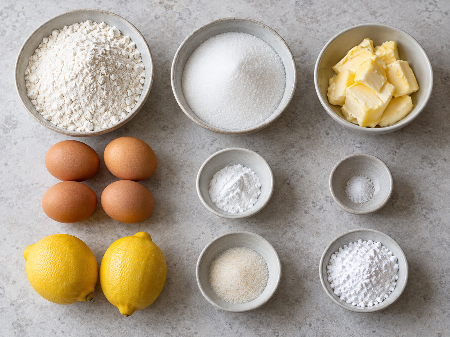 Zutaten für saftigen Zitronenkuchen vom Blech