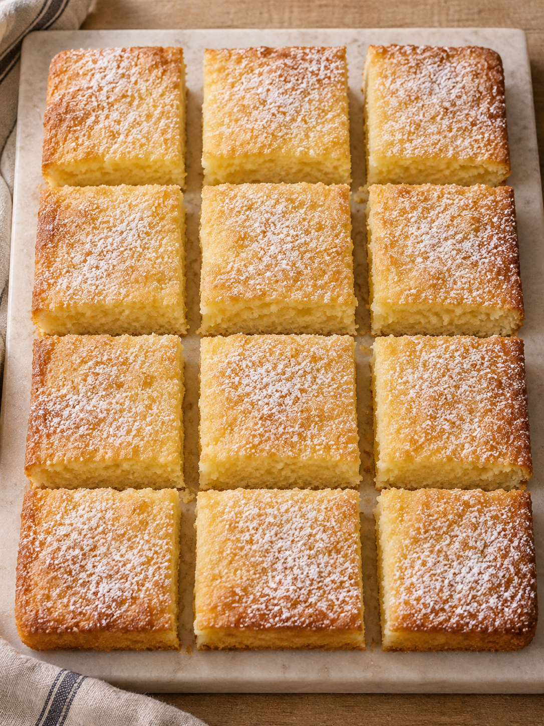 Zwölf Stücke saftiger Zitronenkuchen für Pinterest