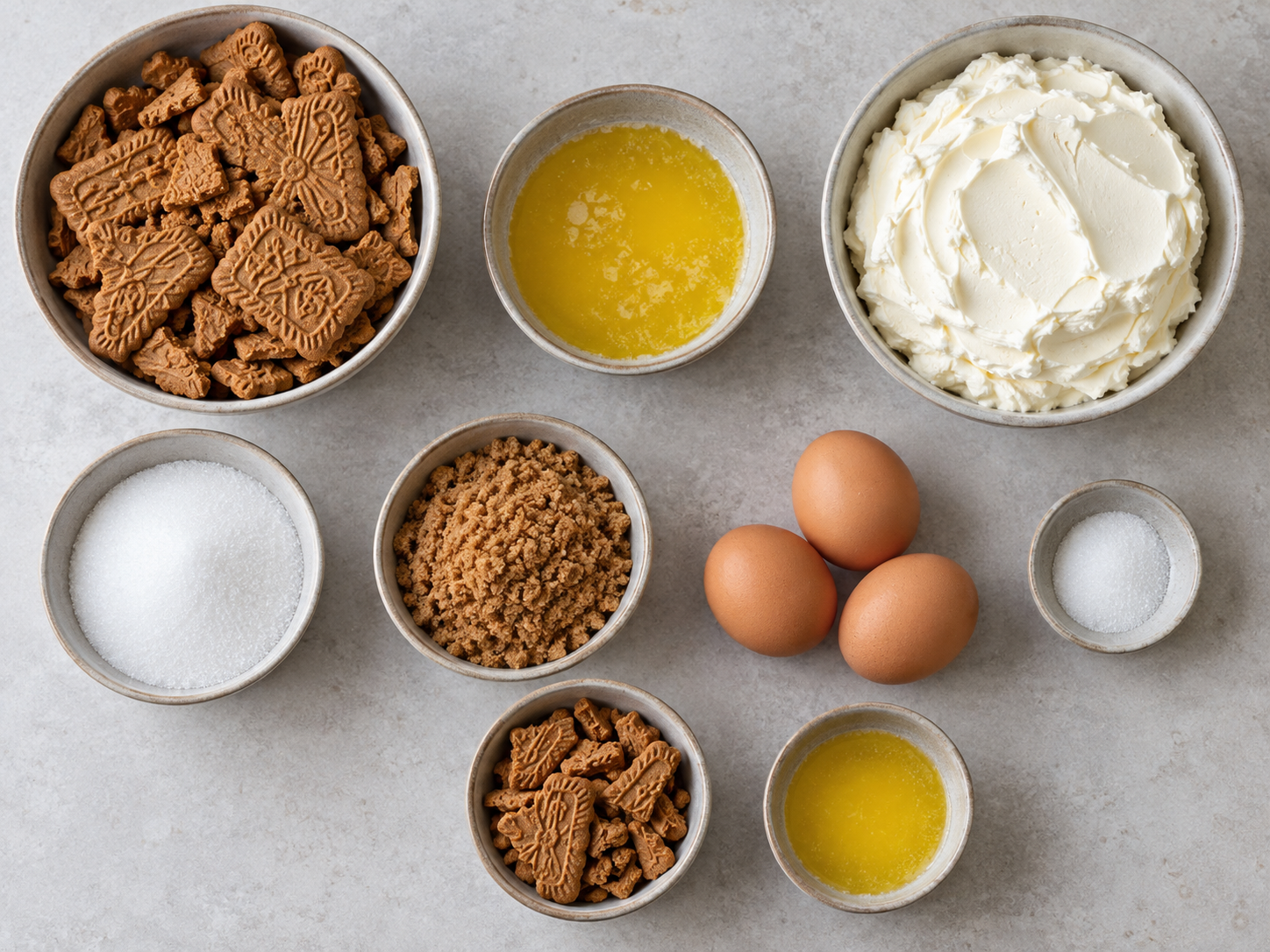 Neun Zutaten für Spekulatius-Cheesecake mit genau drei Eiern