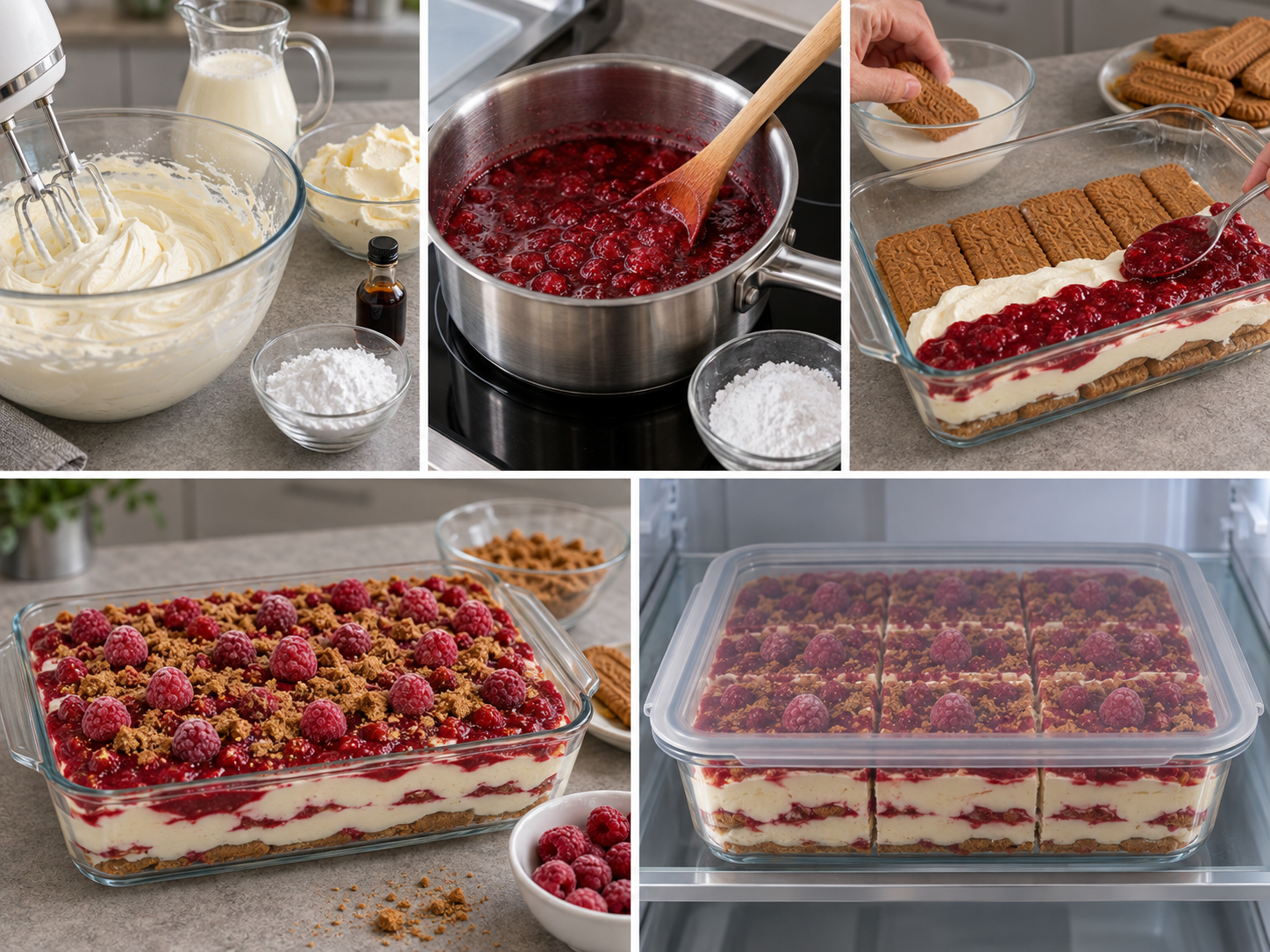 Fünf Zubereitungsschritte für Spekulatius-Himbeer-Tiramisu