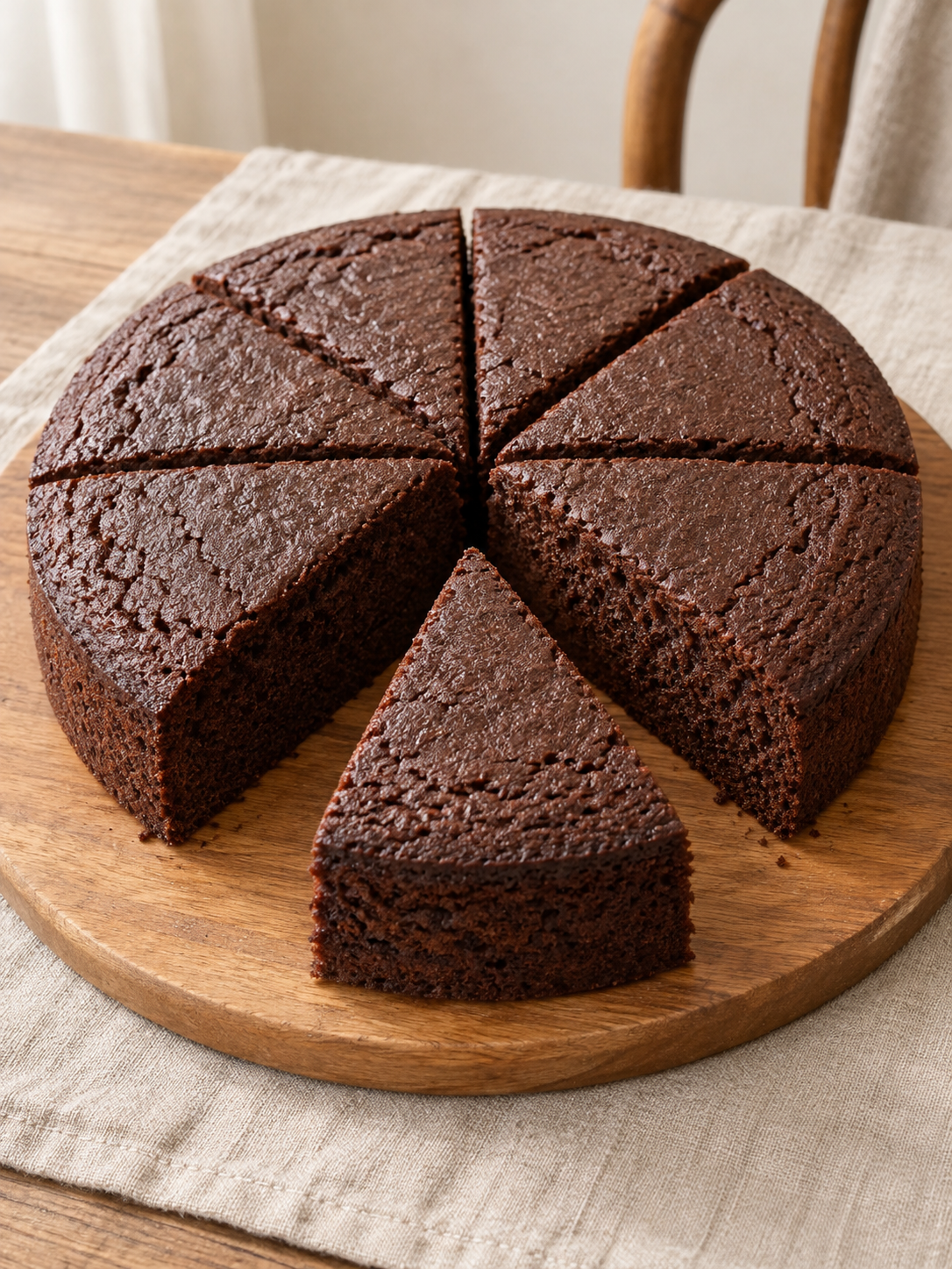 Schneller Schokokuchen mit genau acht sichtbaren Portionen