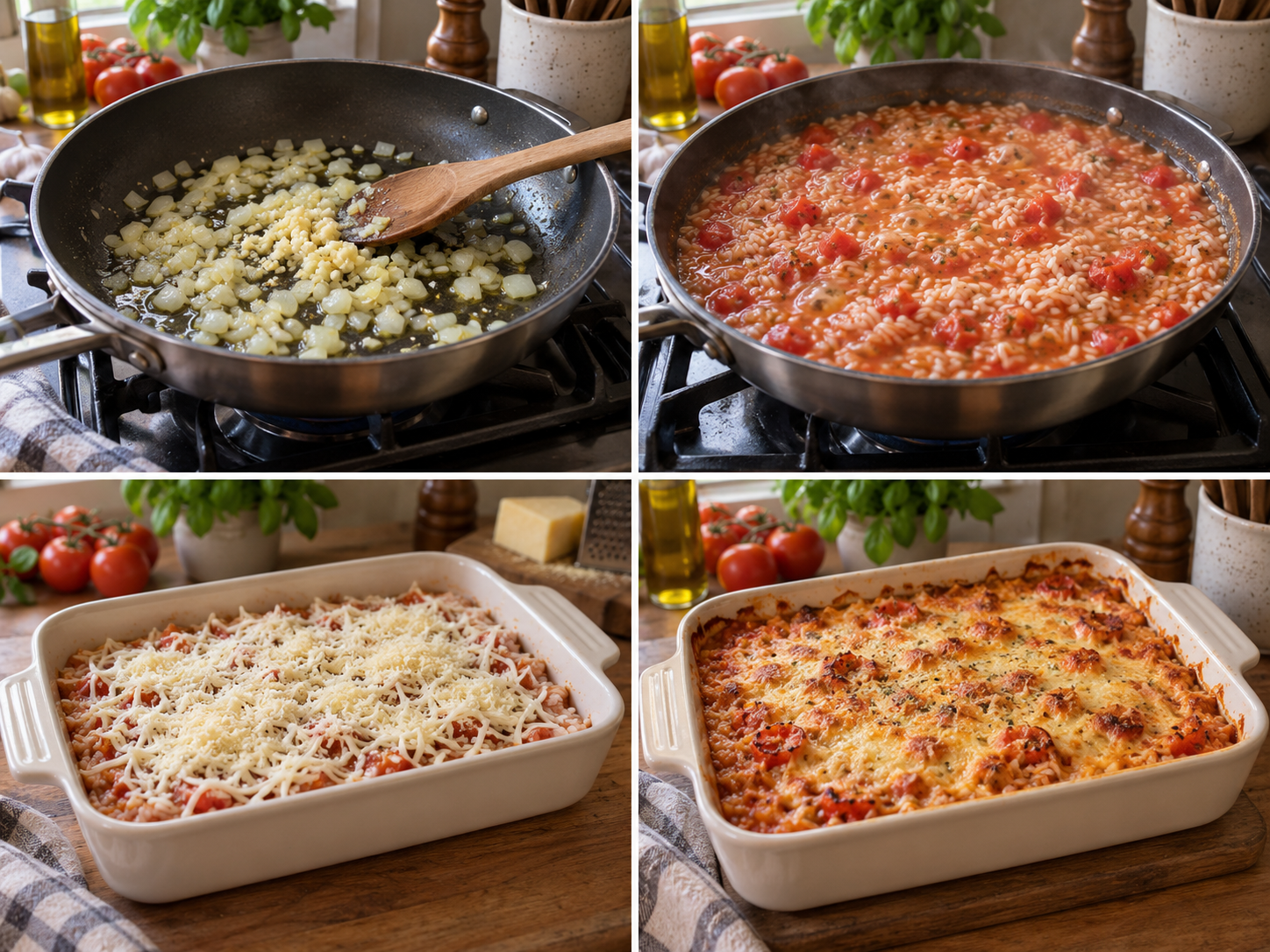 Zubereitungsschritte für Überbackener Reis mit Tomaten