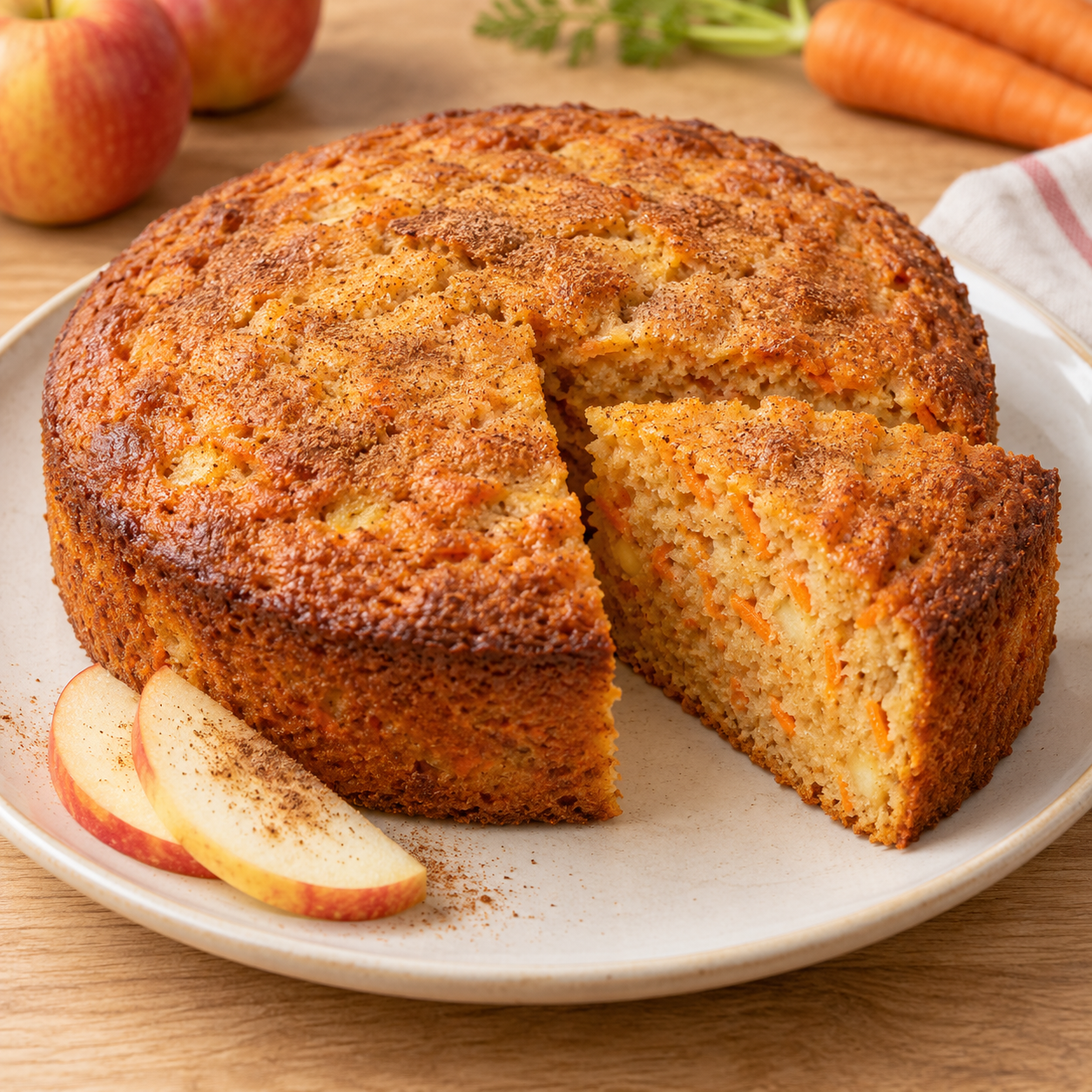Apfel-Möhren-Kuchen ohne zugesetzten Zucker