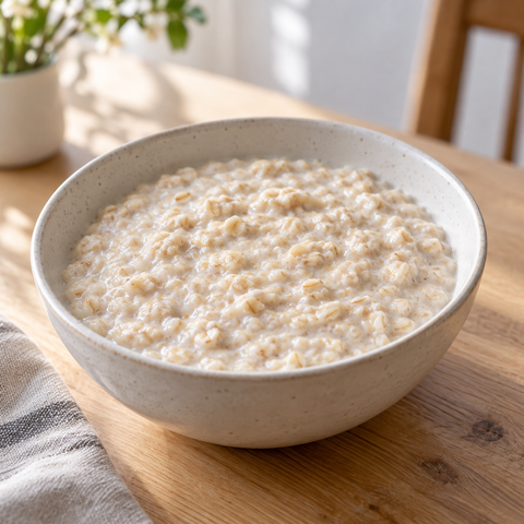 Schlichte Schale cremiges Porridge ohne Toppings