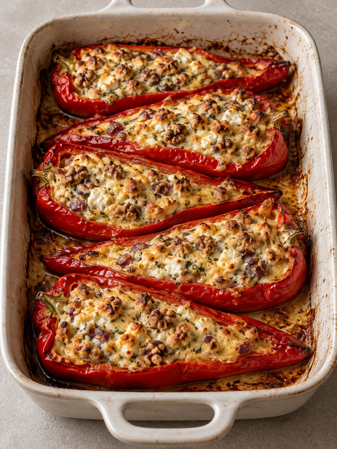 Gefüllte Spitzpaprika aus dem Ofen
