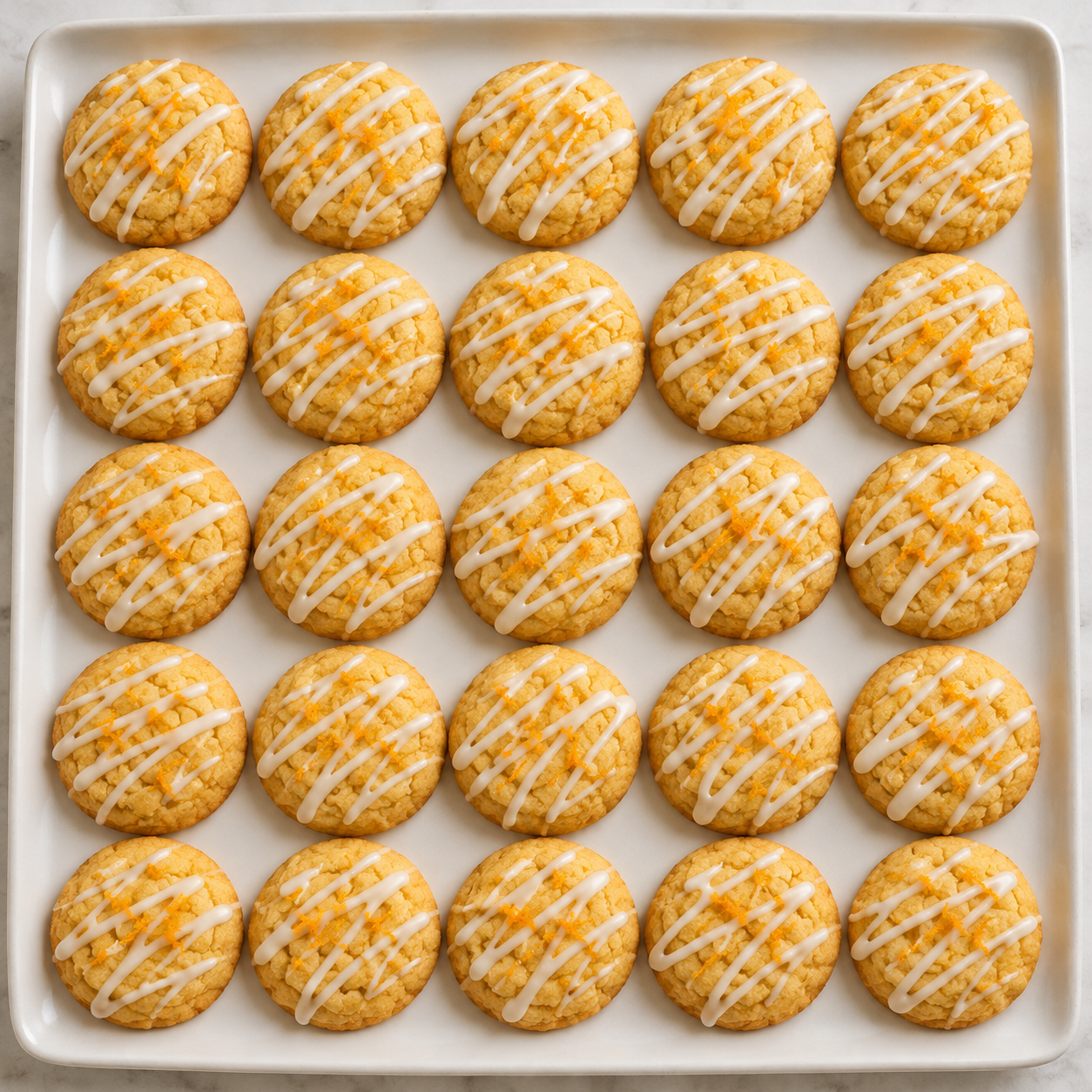 Zarte Orangenplätzchen mit weißer Schokolade und frischem Orangenabrieb