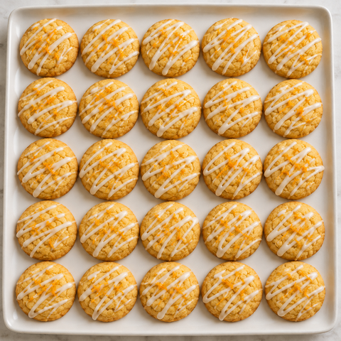 Zarte Orangenplätzchen mit weißer Schokolade und frischem Orangenabrieb