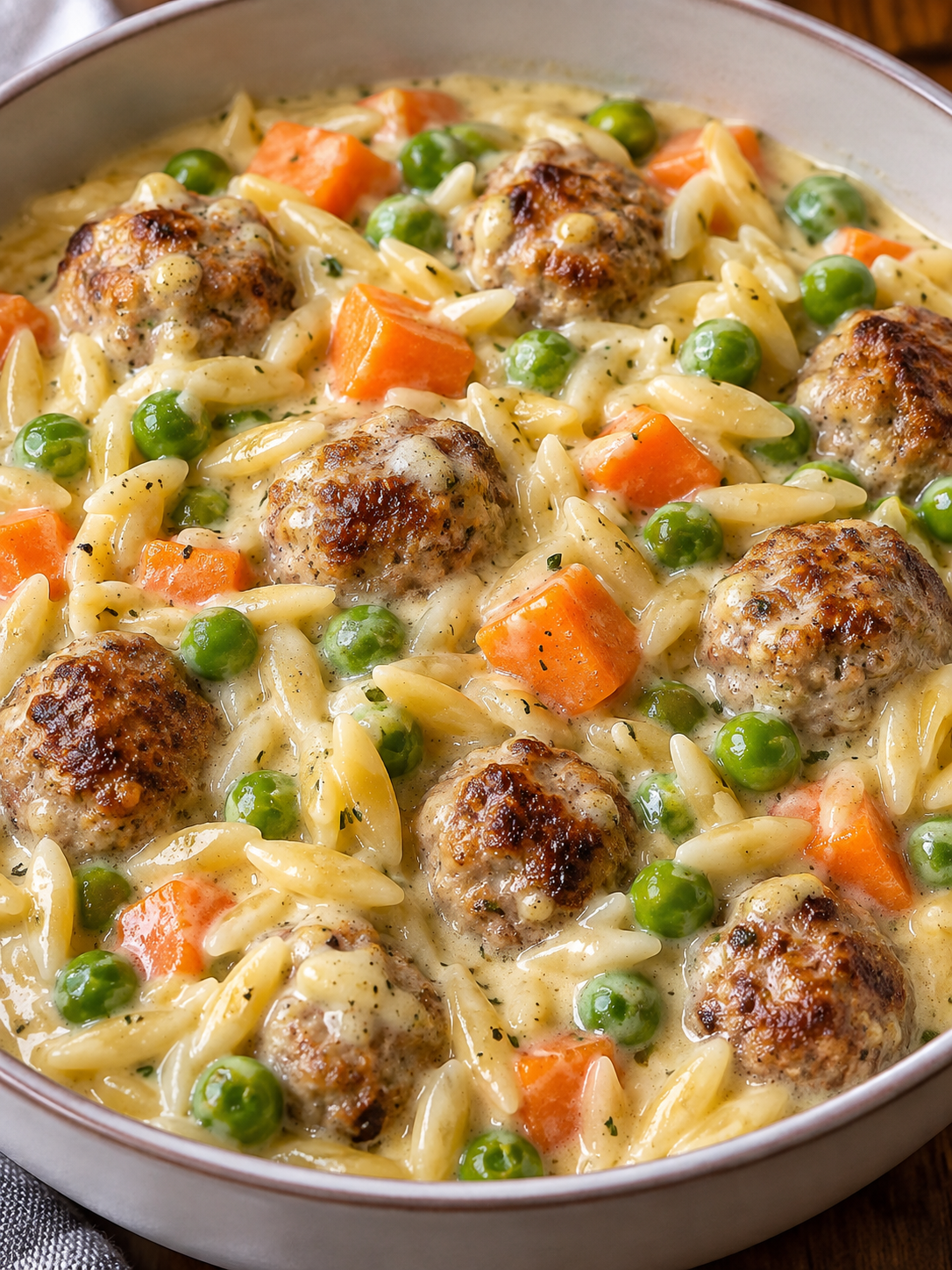 Onepot Orzo Wikinger Topf mit Hackbällchen