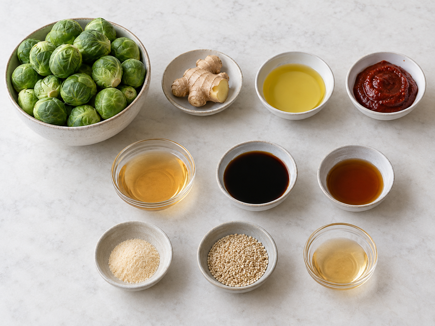 Zehn Zutaten für gerösteten Gochujang-Rosenkohl