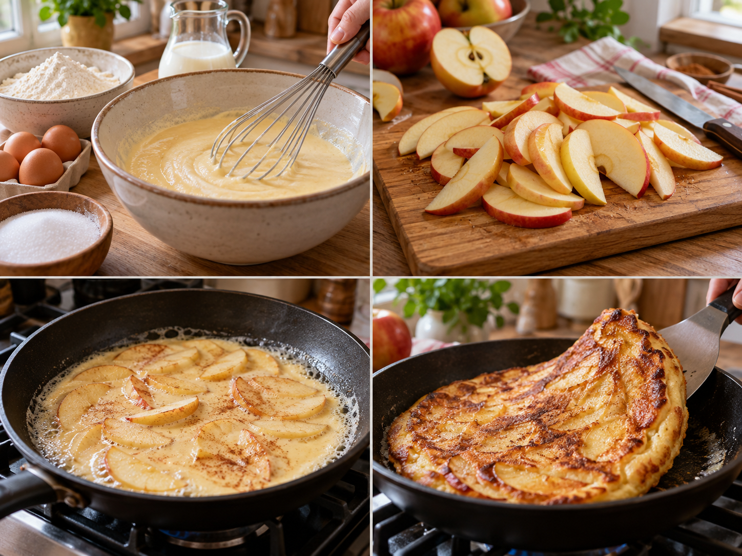 Zubereitungsschritte für Omas Apfelpfannkuchen - Ein Klassiker