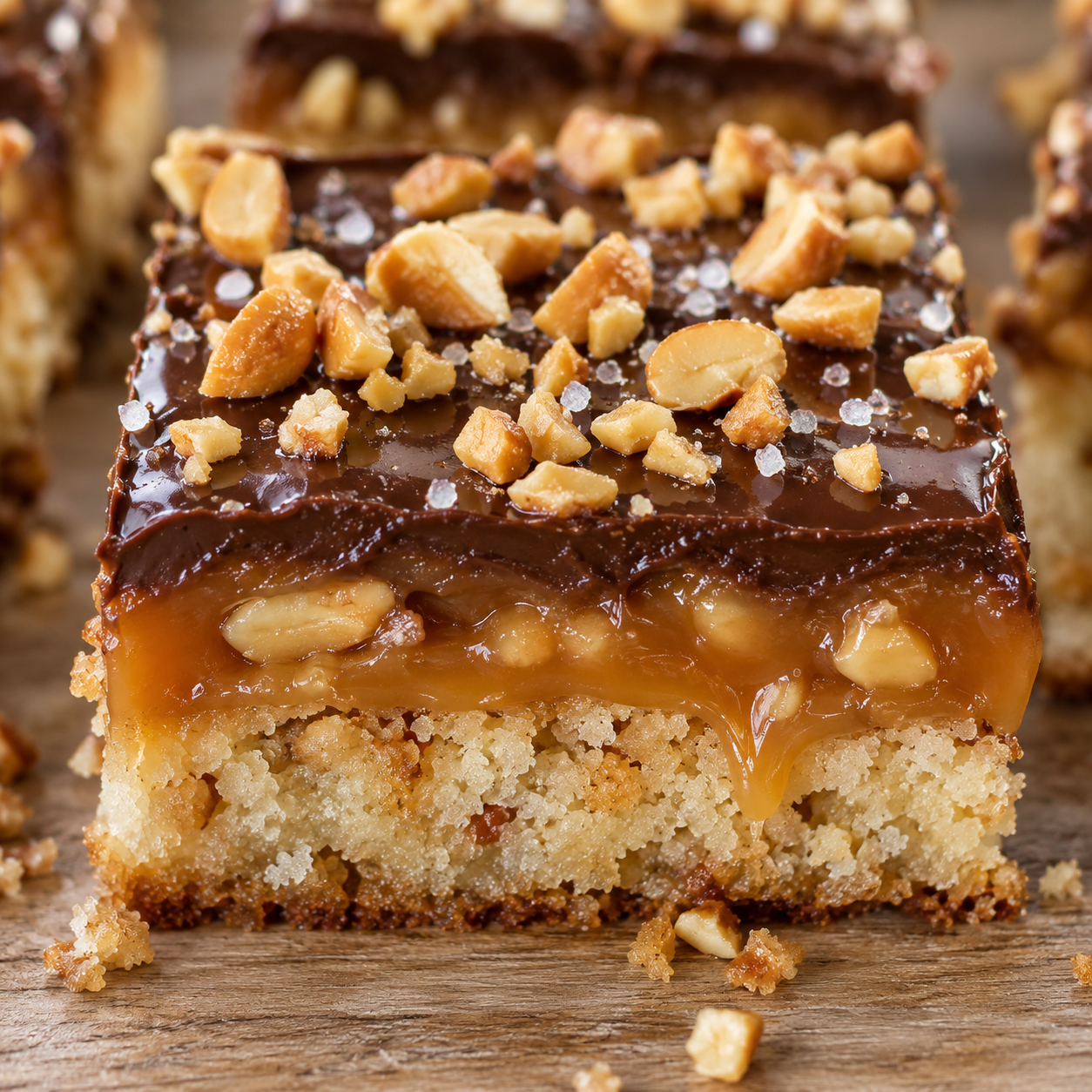 Snickers-Schnitte, saftig und unwiderstehlich