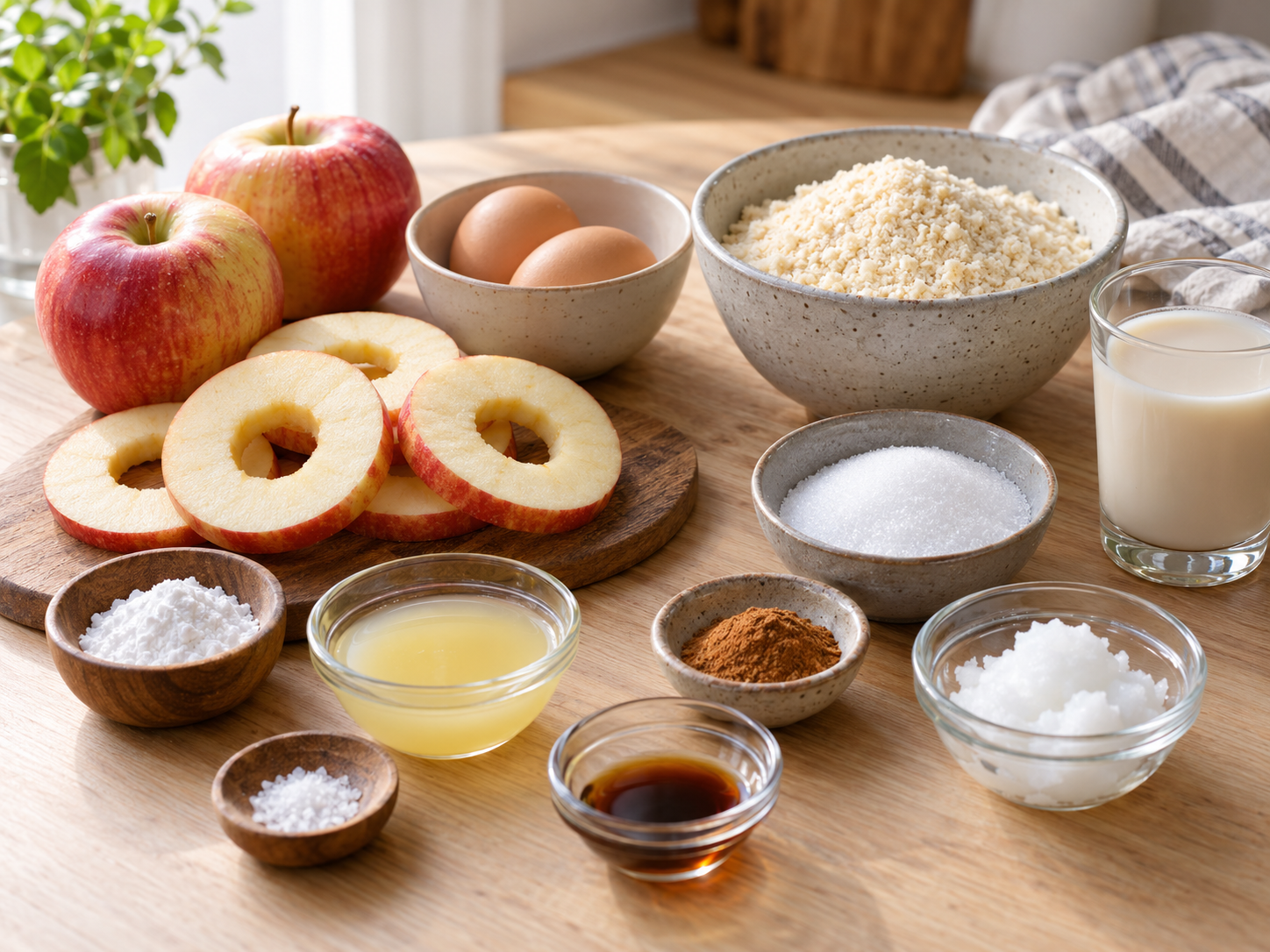 Zutaten für Gesunde Apfelküchlein ohne Zucker