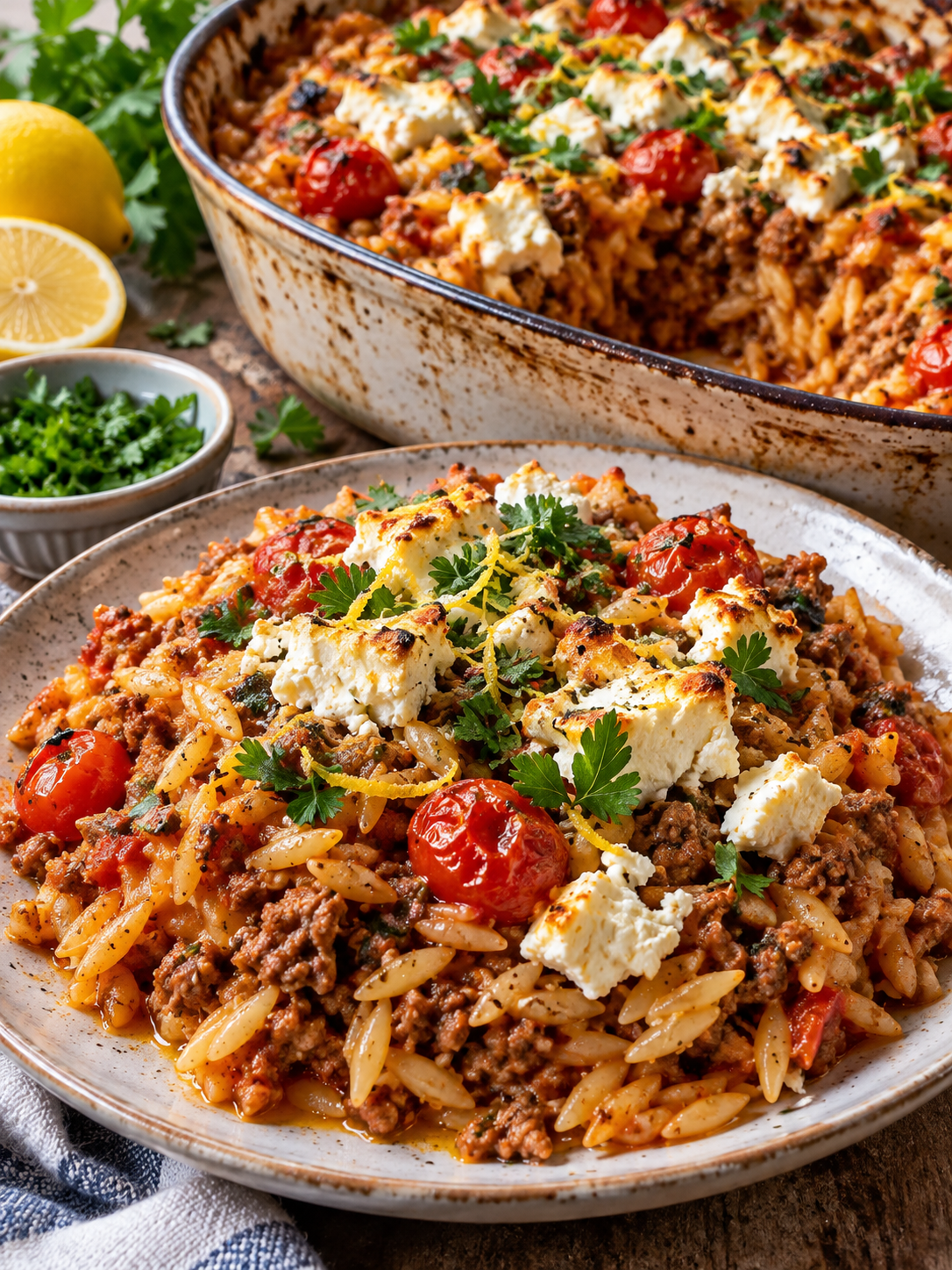 Griechischer Hackauflauf mit Kritharaki und Feta – Rezeptübersicht