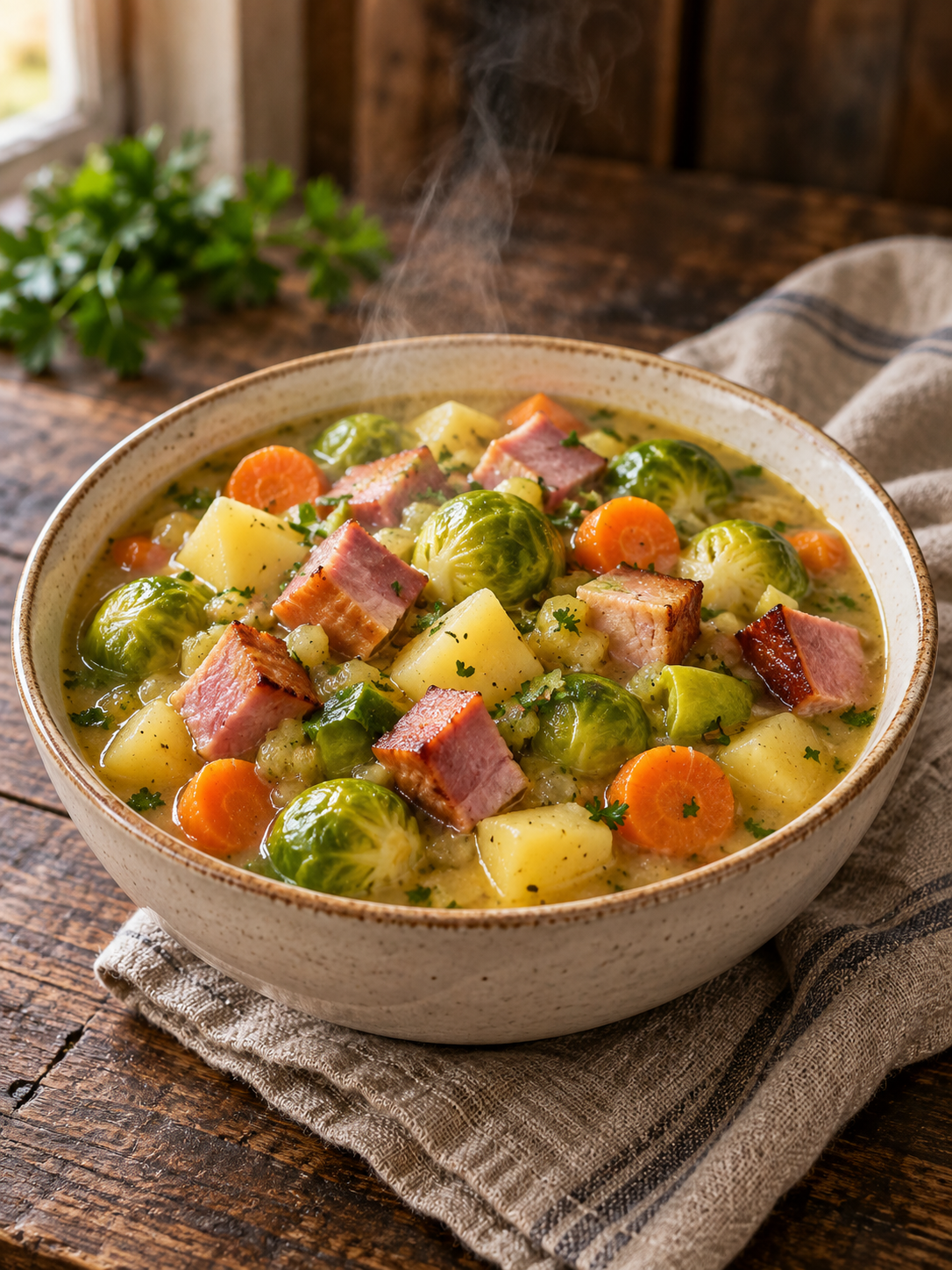 Rosenkohl-Eintopf mit Kassler, deftig und herzhaft – Rezeptübersicht