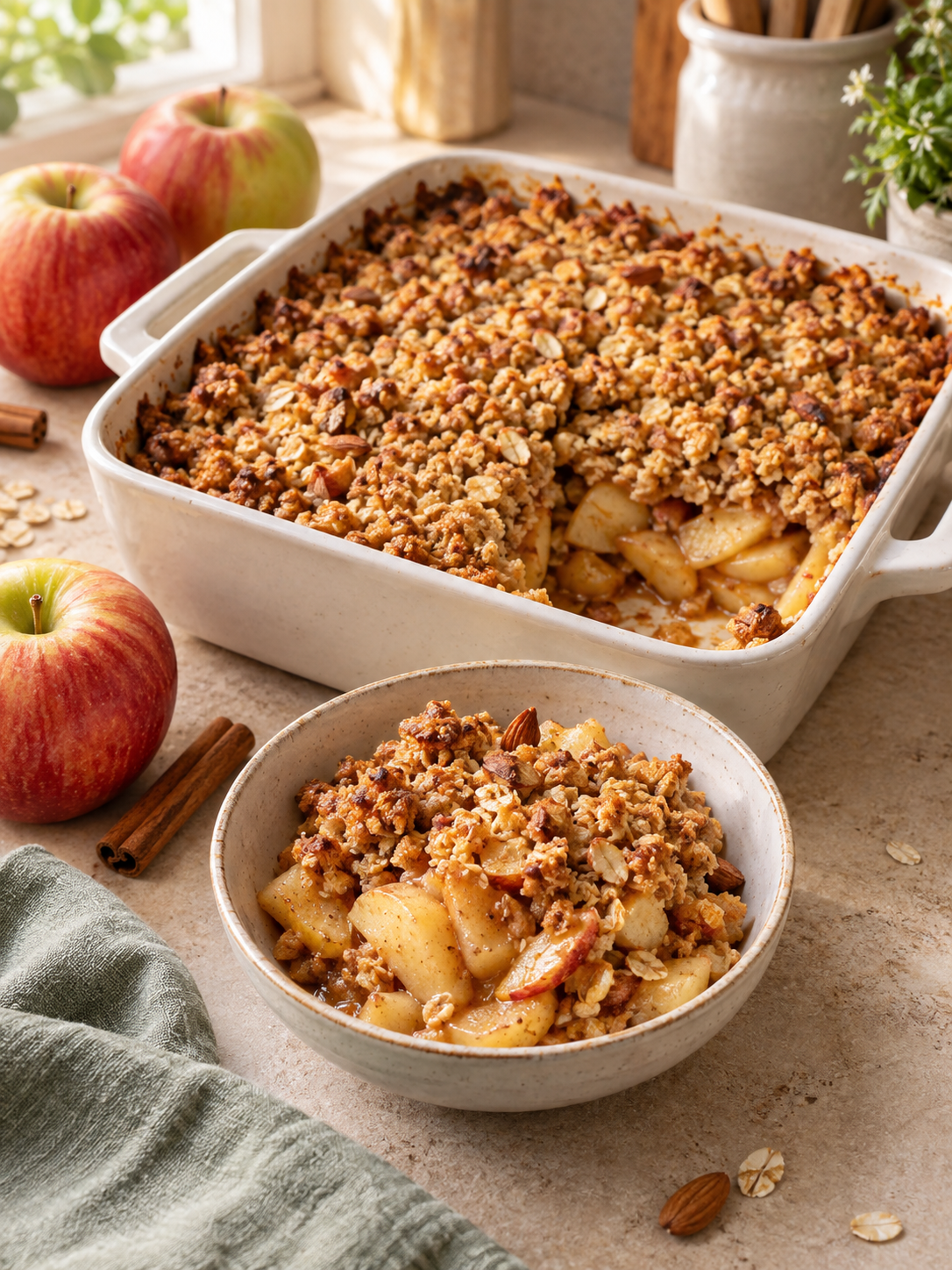 Zuckerfreier Apple Crumble, kalorienarm und gesund – Rezeptübersicht