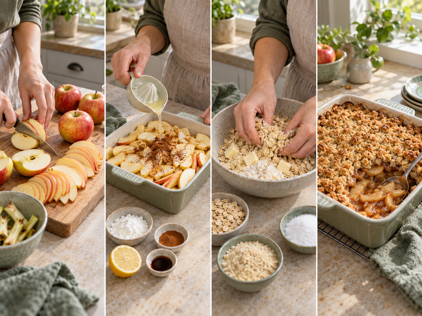 Zubereitungsschritte für Zuckerfreier Apple Crumble, kalorienarm und gesund