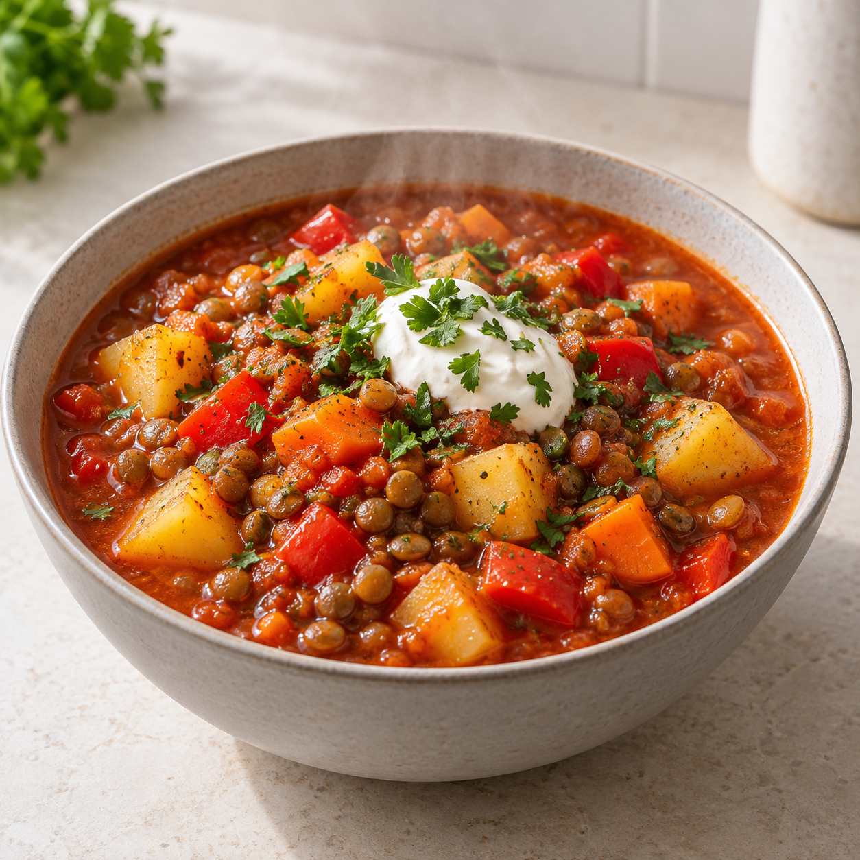 Vegetarischer Bauerntopf, herzhaft und lecker ohne Fleisch