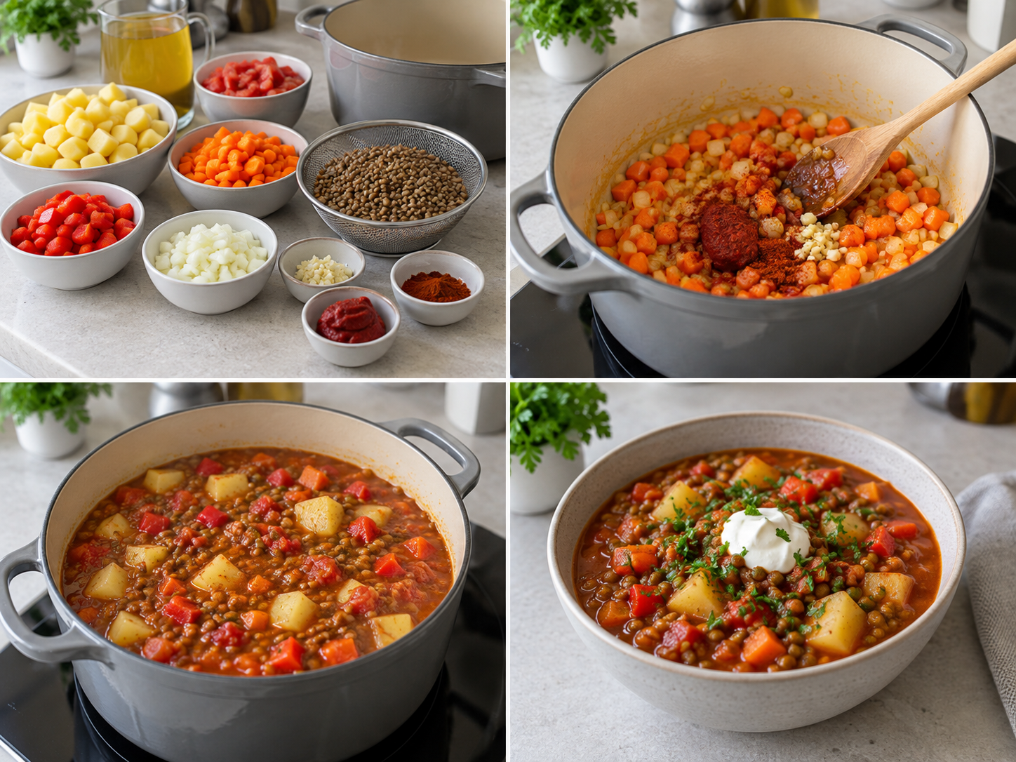 Zubereitungsschritte für Vegetarischer Bauerntopf, herzhaft und lecker ohne Fleisch