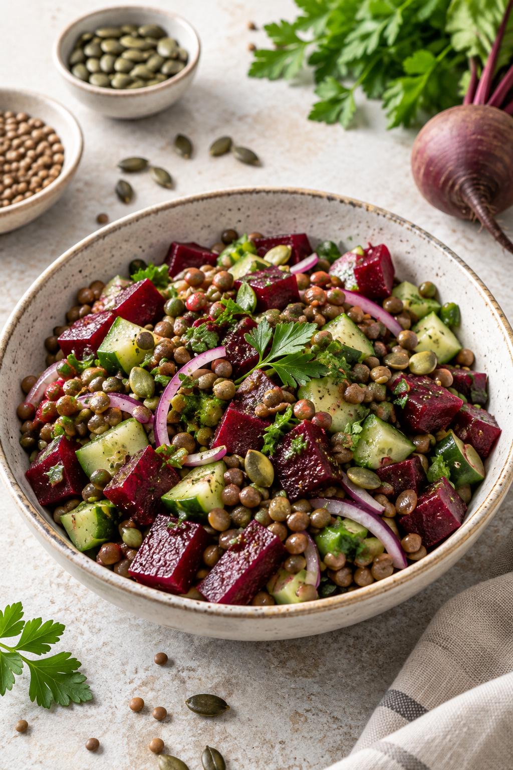 Rote-Bete-Linsen-Salat für Pinterest