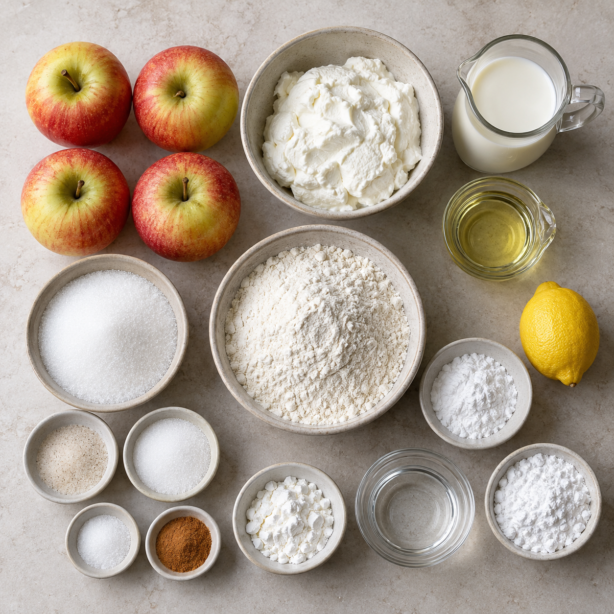 Zutaten für Apfeltaschen mit Magerquark