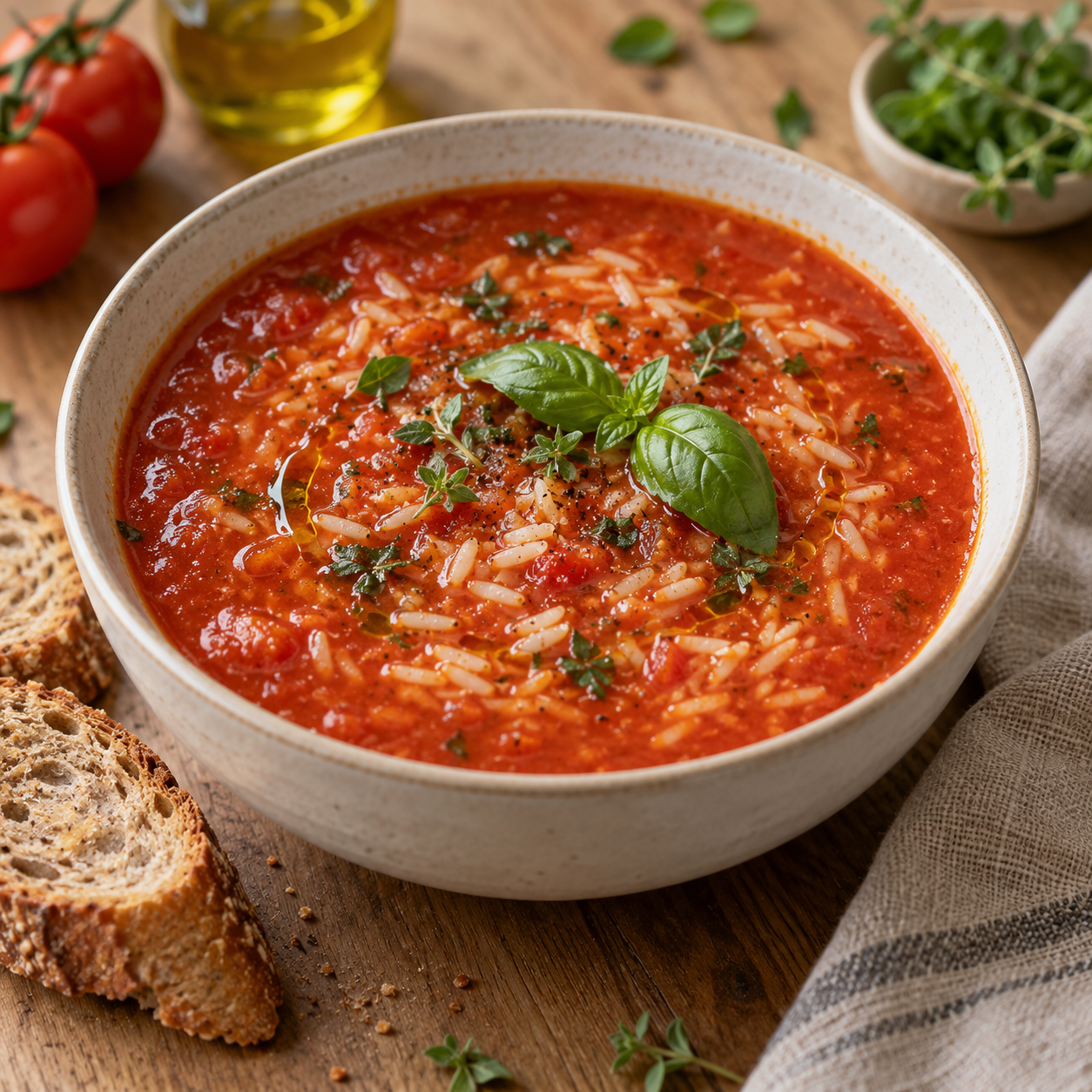 Tomatensuppe mit Reis