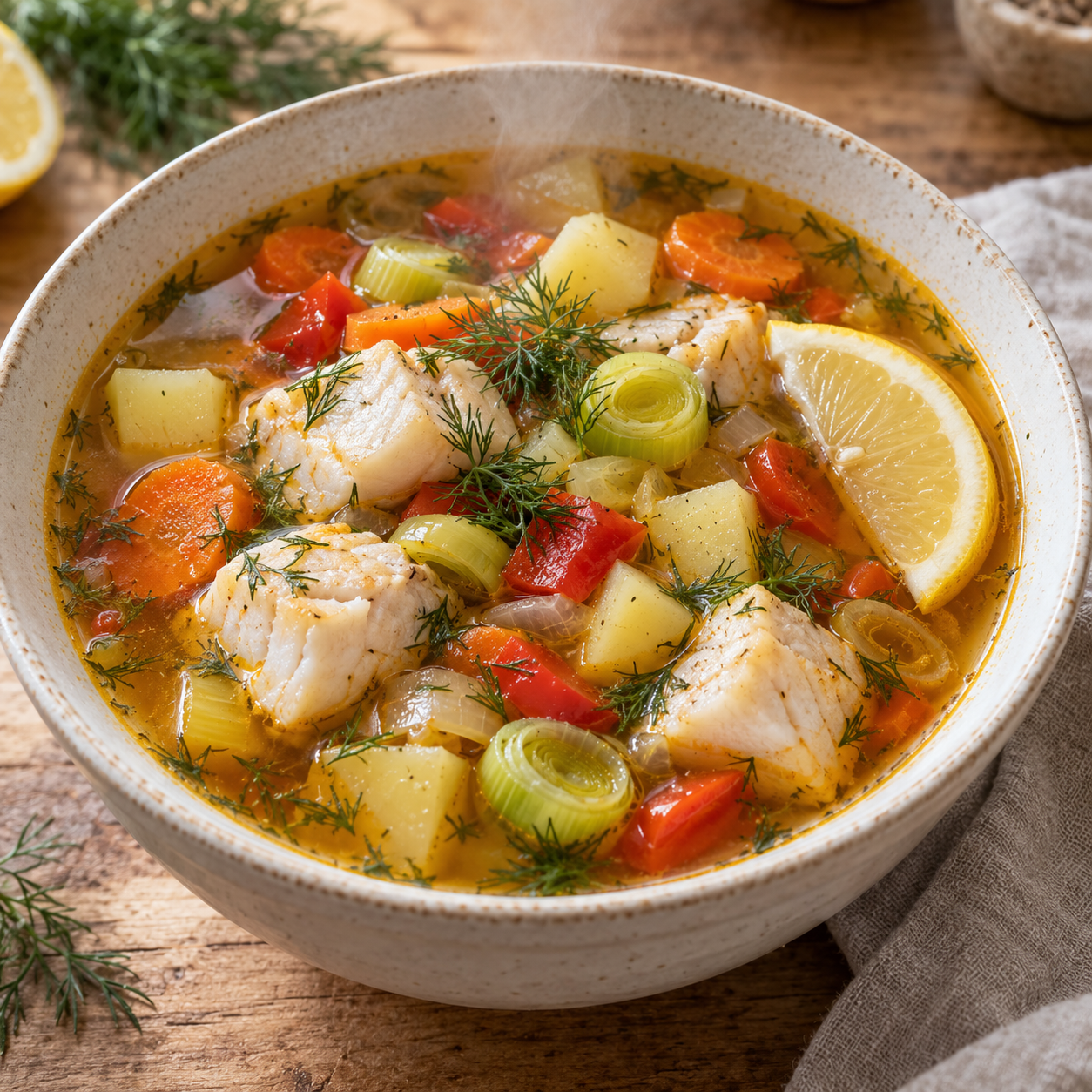 Fischsuppe mit Gemüse