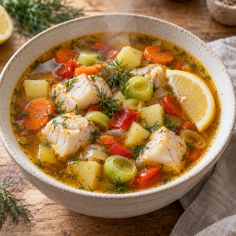 Fischsuppe mit Gemüse