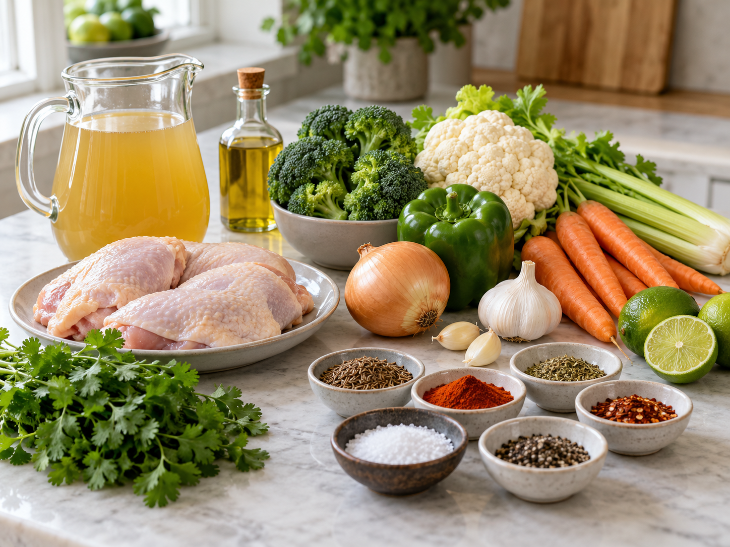 Zutaten für Hühnersuppe mit Gemüse nach Südwestart
