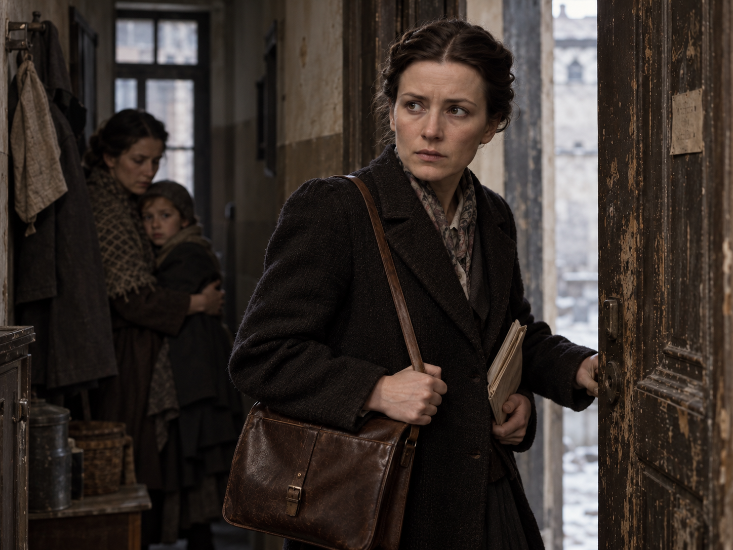 Irena Sendler betritt einen engen Flur nahe dem Warschauer Ghetto